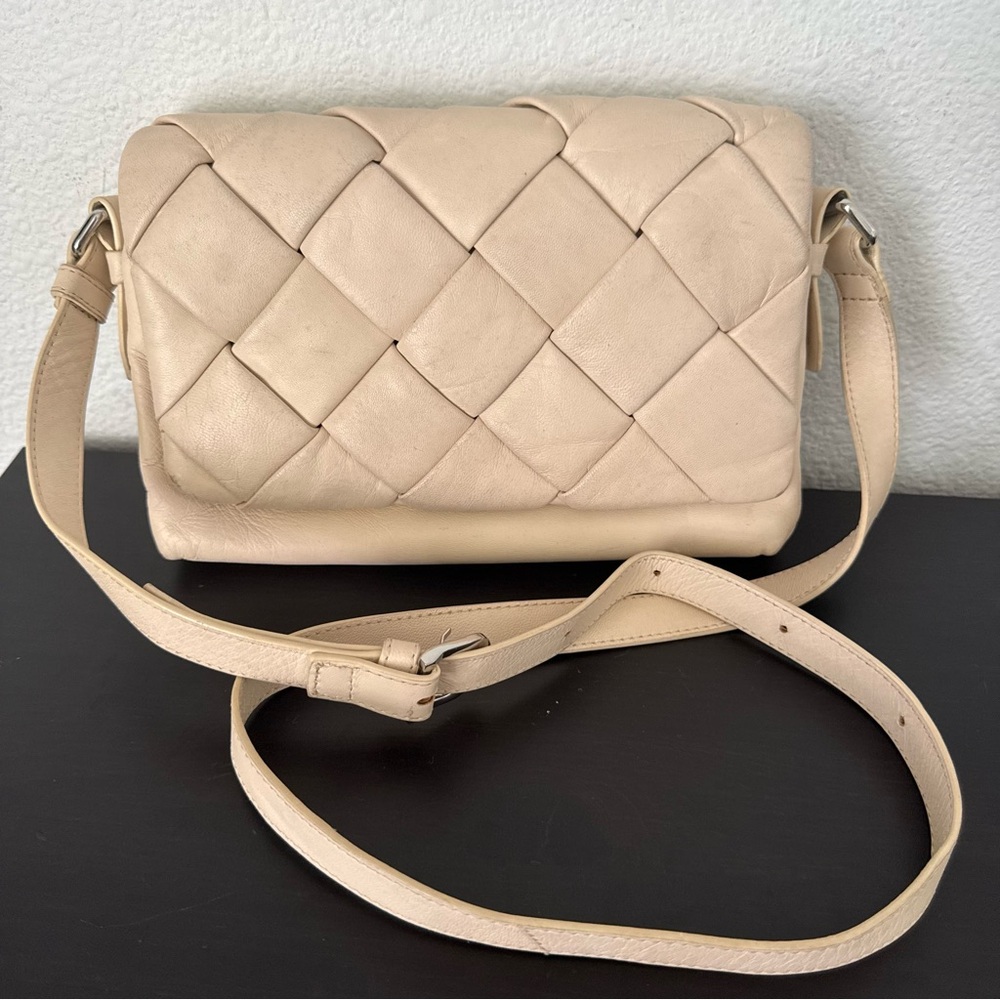 Other Stories Braided Beige Leather Purse